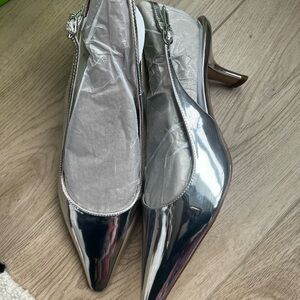 Sam Edelman Bianka Metallic Silver Heels